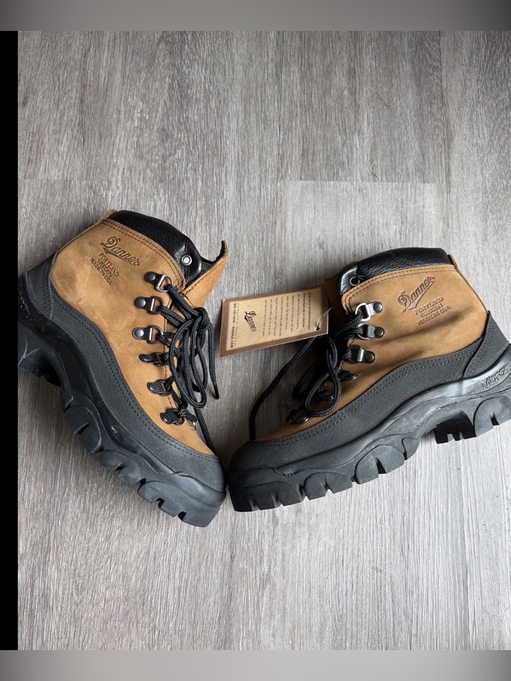 Danner Combat Hiker Boots 43513X US 5 Wide Brown Leather Vibram Sole Made USA